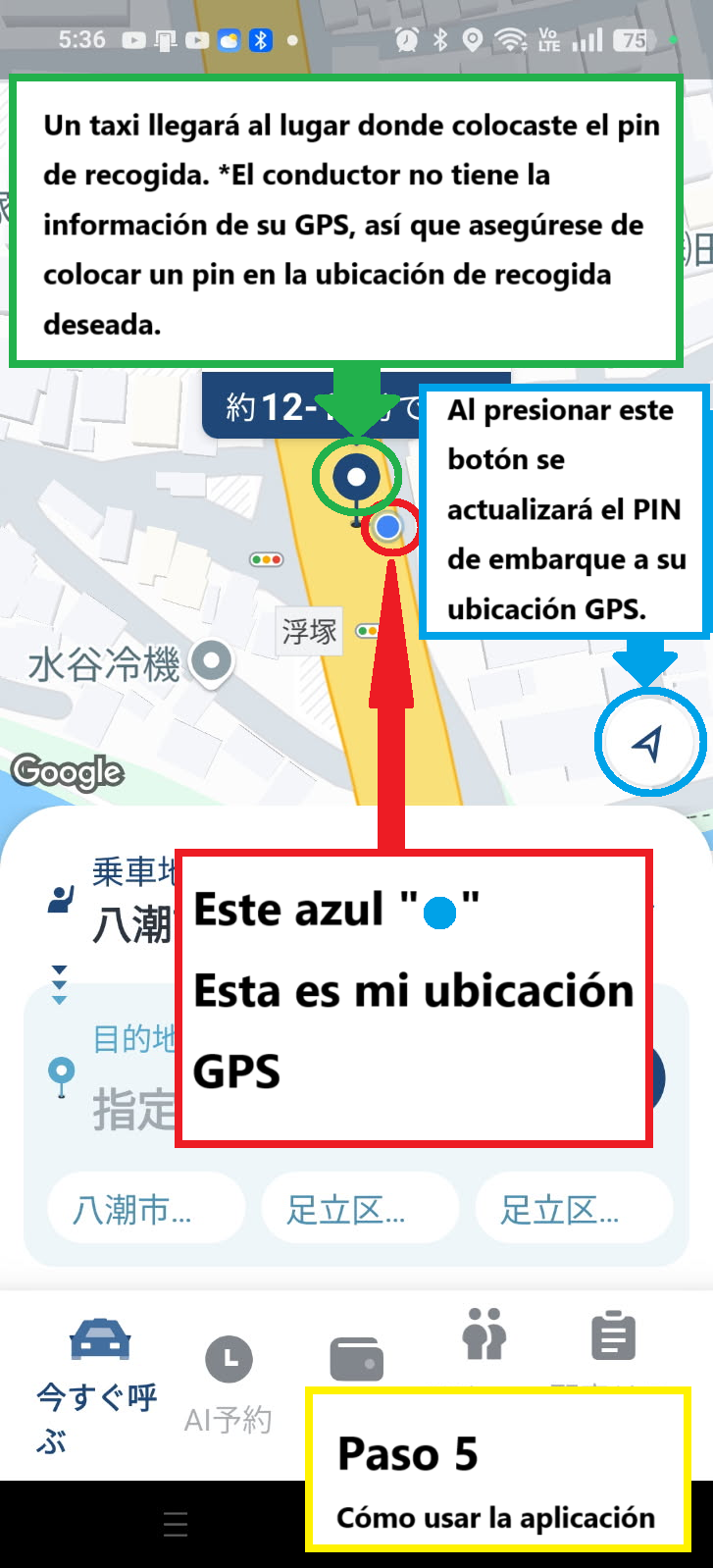 Imagen explicativa sobre el uso básico y fundamental de la aplicación GO.