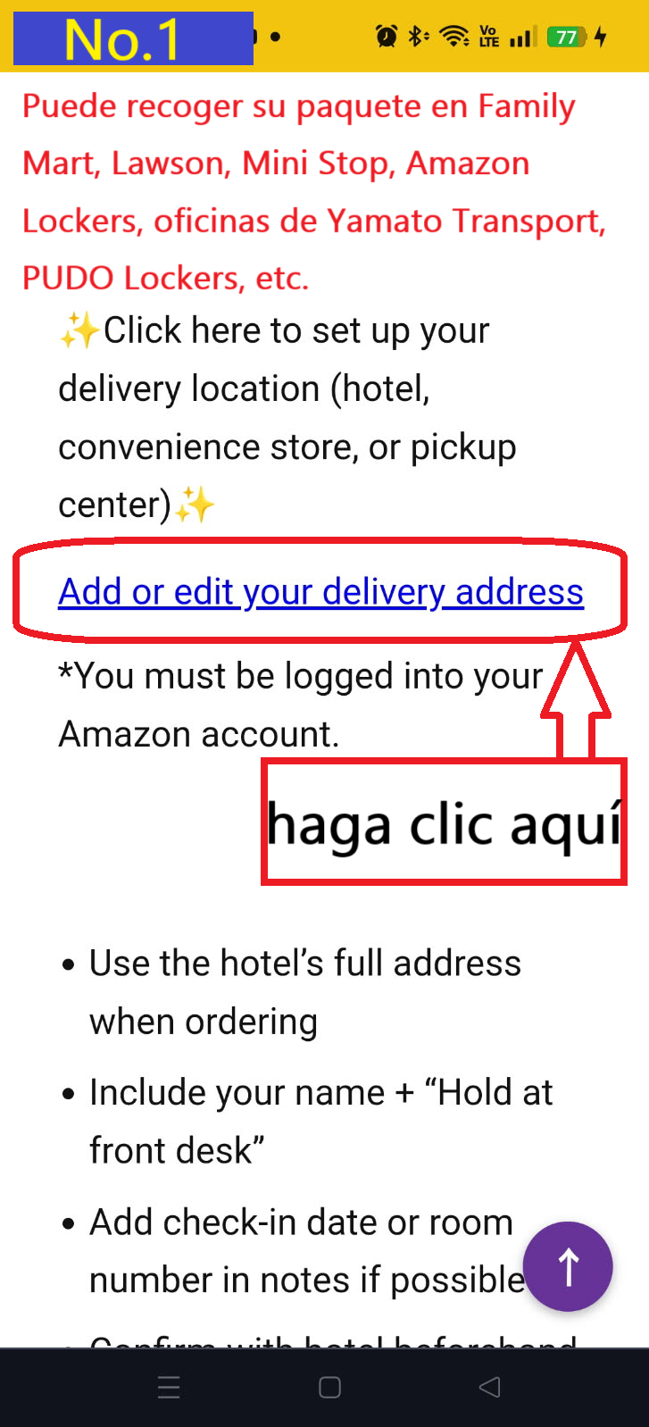 Image description of Click the add or edit your delivery address