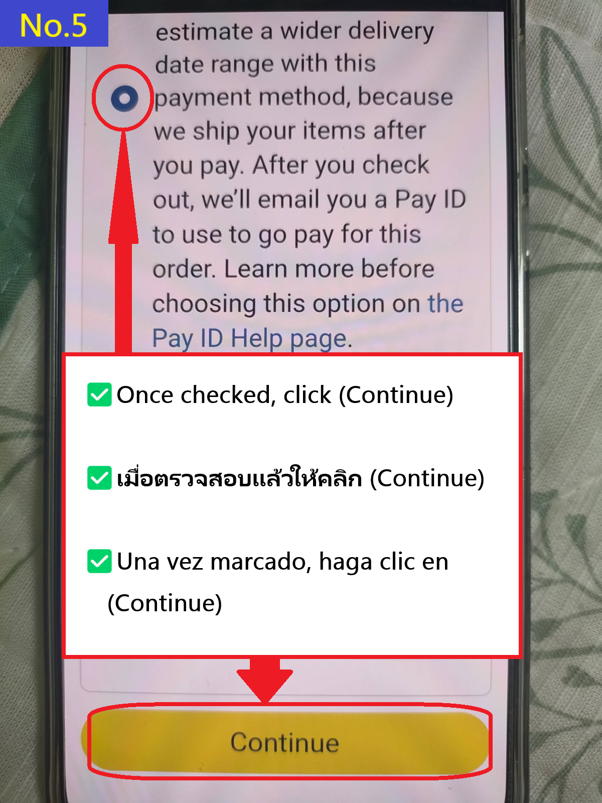 Once checked, click the (Continue) button below.